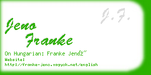 jeno franke business card